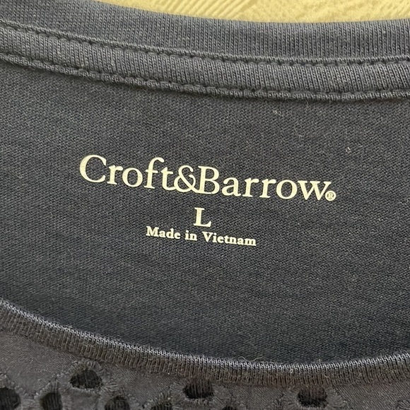 ❤️ CROFT & BARROW Shirt Sleeve Top Size L - Picture 4 of 4